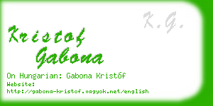 kristof gabona business card