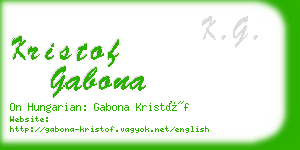 kristof gabona business card